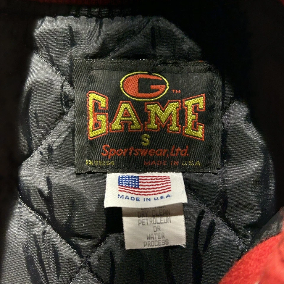 Chaqueta Letterman Vallejo Vintage Años 90 Hombre Talla Pequeña Roja Blanca Foto 3 de 4