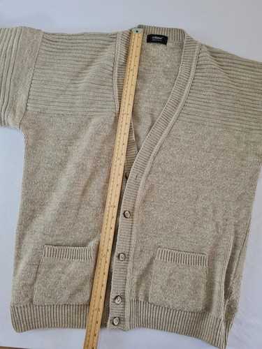 Mens Cardigan M&S Size L Long Sleeve Button Front Brown 10769 - Picture 8 of 11