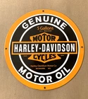 VINTAGE 12" HARLEY-DAVIDSON MOTORCYCLES PORCELAIN GASOLINE GAS MOTOR OIL SIGN