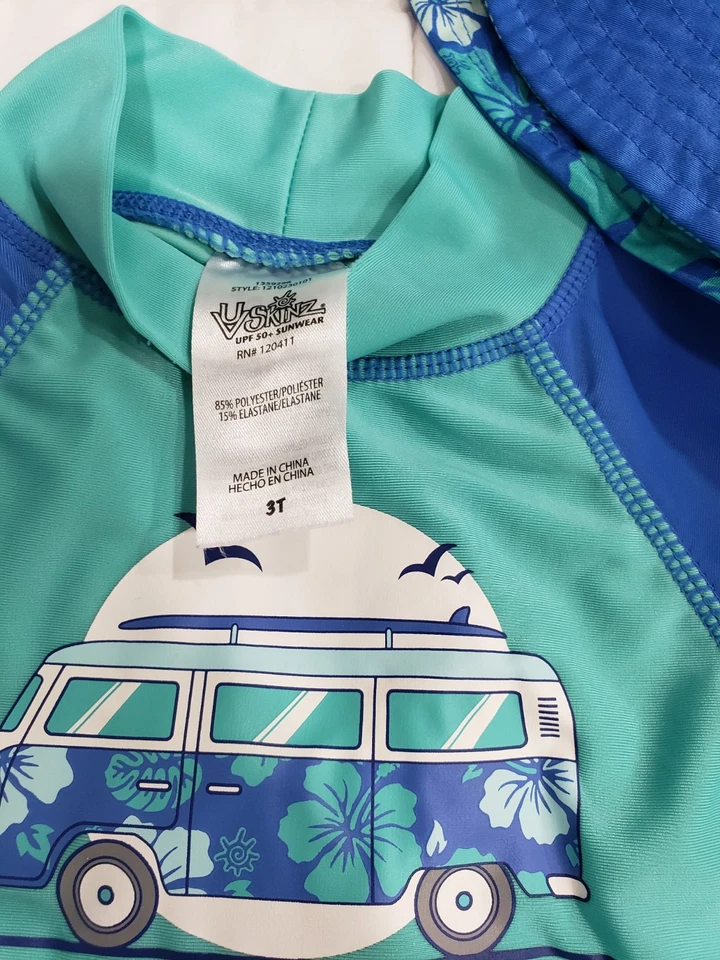 Swimm Suite Boys UPF 50 + Sunwear Blue Green Size 3T - Image 2 of 4