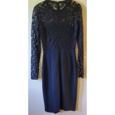 Stella McCartney Black Lace Long Sleeve Knee Length Cocktail Dress Sz XS *estim