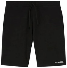 $235 A.P.C. Paris Men’s Logo Cotton Terry Sweat Short APC Black M