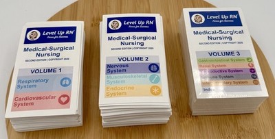 Level Up RN Medical-Surgical Nursing Study Flashcards Volumes 1-3: Vol 3 Sealed!