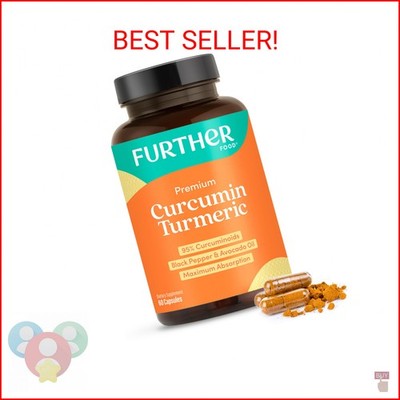 Further Food Premium Curcumin Turmeric Capsules 500mg   Organic, High Potency wi