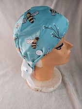 Scrub Caps Bouffant Unisex NIB Set of 2 Bees Light Blue Medical Food Service