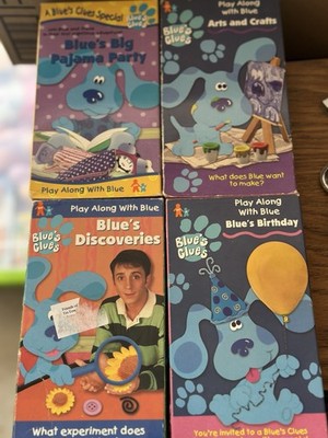 BLUE'S CLUES VHS LOT - BIG PAJAMA PARTY, BIRTHDAY, ARTS AND CRAFTS