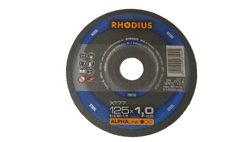 Rhodius Trennscheibe Stahl XT77 125x1,0x22,23 Alpha