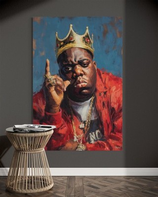 The Notorious B.I.G. Leinwand Bild Biggie Hip-Hop Rap Goat Crown Monet Stil