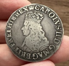 CHARLES II (1660-85) HAMMERED COINAGE, 1660-62. SILVER SHILLING FIRST ISSUE RARE