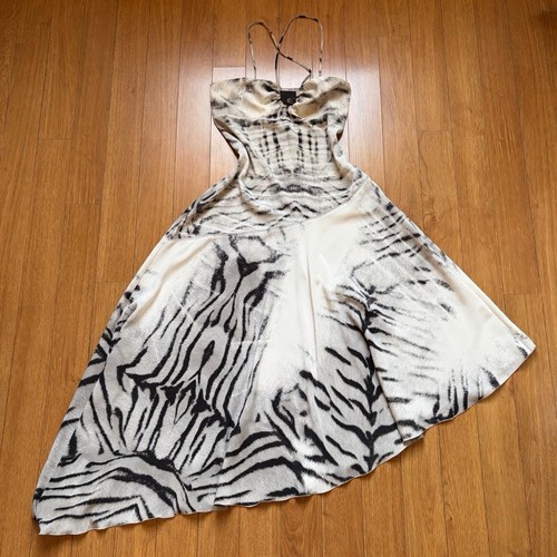 Vintage Rare Roberto Cavalli Tiger Print Corset Dress Archive Size 44IT