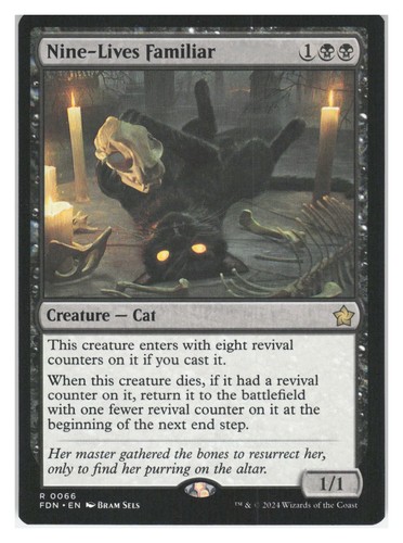 Nine-Lives Familiar #66 (NM) Foundations FDN Magic MTG
