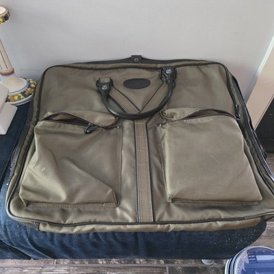 YSL YVES SAINT LAURENT KHAKI OLIVE NYLON FULL ZIP GARMENT TRAVEL