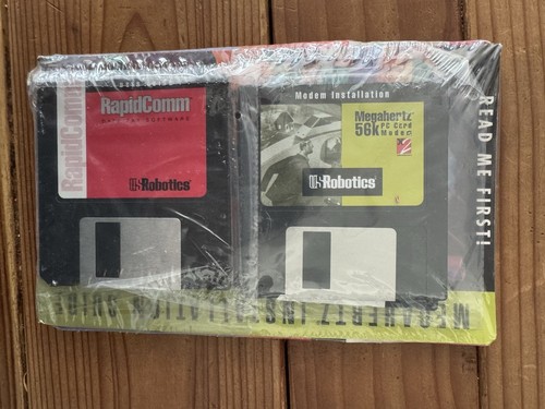 Vintage RapidComm Megahertz 56k carte modem données/fax PC logiciel disquettes - Photo 7/7