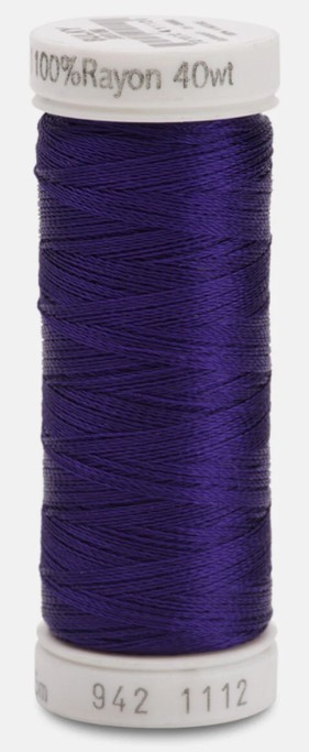 942-1112 ROYAL PURPLE GUTERMANN SULKY 40wt  RAYON EMBROIDERY THREAD 250m