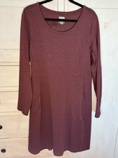 Duluth Trading Co Women’s Wearwithall Ponte Knit Dress Size L Plum