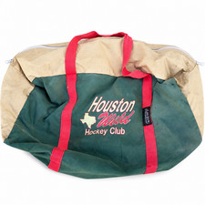Houston Wild Hockey Club Vintage Duffel Bag Green Tan Red Hockey Equipment Bag