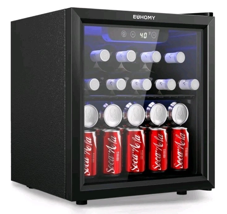 48 Can Mini Fridge Cooler - Beverage Refrigerator Black Glass Door for Beer Soda
Opens in a new wind
