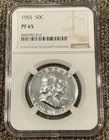 1955 Franklin Half Dollar 50C Proof PF 65 NGC Free Shipping NGC 8447992-013