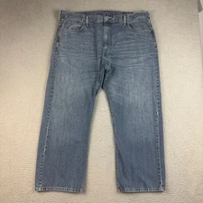Levis 569 Jeans Mens Blue Loose Fit Straight Leg Size 42x30 Baggy Classic Cotton