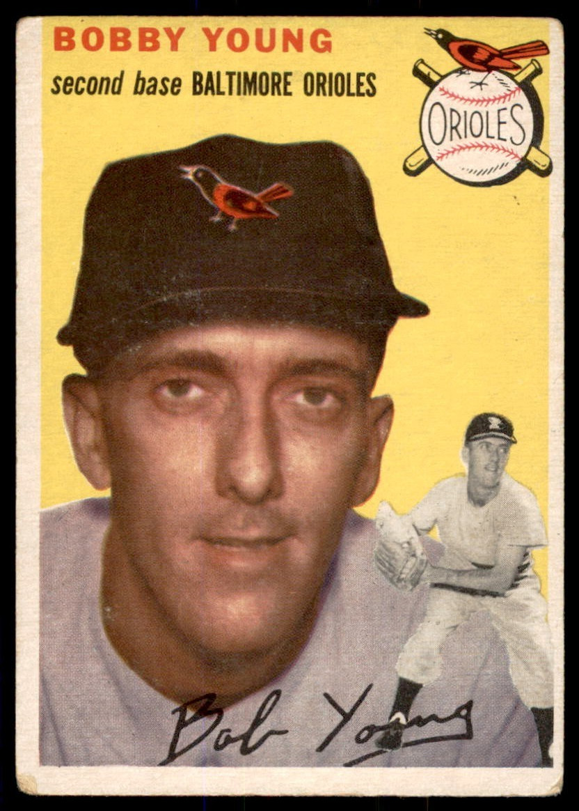 1954 Topps #8  BOBBY YOUNG   Baltimore Orioles  VG-VG/EX