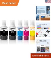 Ink Refill Bottles 5 Pack Replacement for T502 Ink for ET-3850 ET-2850 ET-485...
