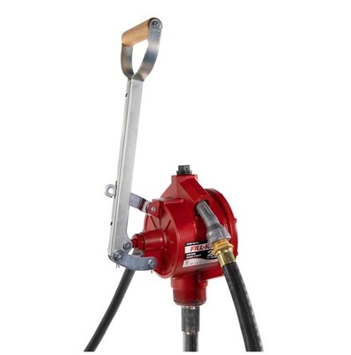 Fill-Rite FR152 Piston Hand Pump with Hose & Nozzle Spout, Red, 20 Gal - Open