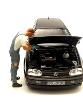 1:18 Resin Figur unbemalt Mechaniker Werkzeug Garage Diorama Modellauto Tuning
