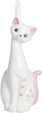 Sunart SAN1708 Cute Miscellaneous Goods Lovely Pottery Cat Toilet Brush Stand wi