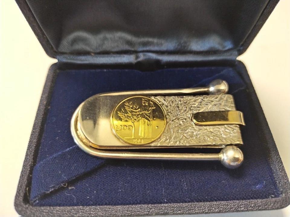 Importante Fermsoldi In Argento E Oro 18 K - Immagine 2 di 4