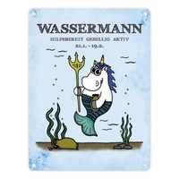 Honeycorns Metallschild Mit Sternzeichen Wassermann Motiv Schild Blechschild