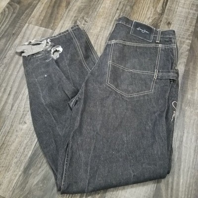 Vintage Skater Wide Leg Black Jeans 34 Sean John Baggy Denim Rap Art Y2K