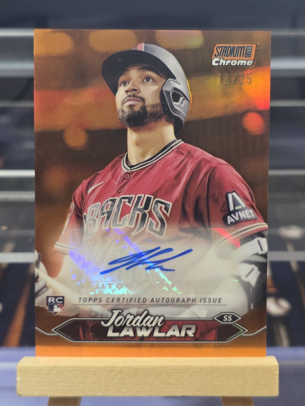 2024 Topps Stadium Club No. SCCA-JL Jordan Lawlar Rookie Auto Orange 19/25