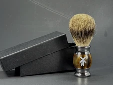 Silver Tip Badger Shaving for Men Brush Resin Handle Dad Holiday Birthday Gift