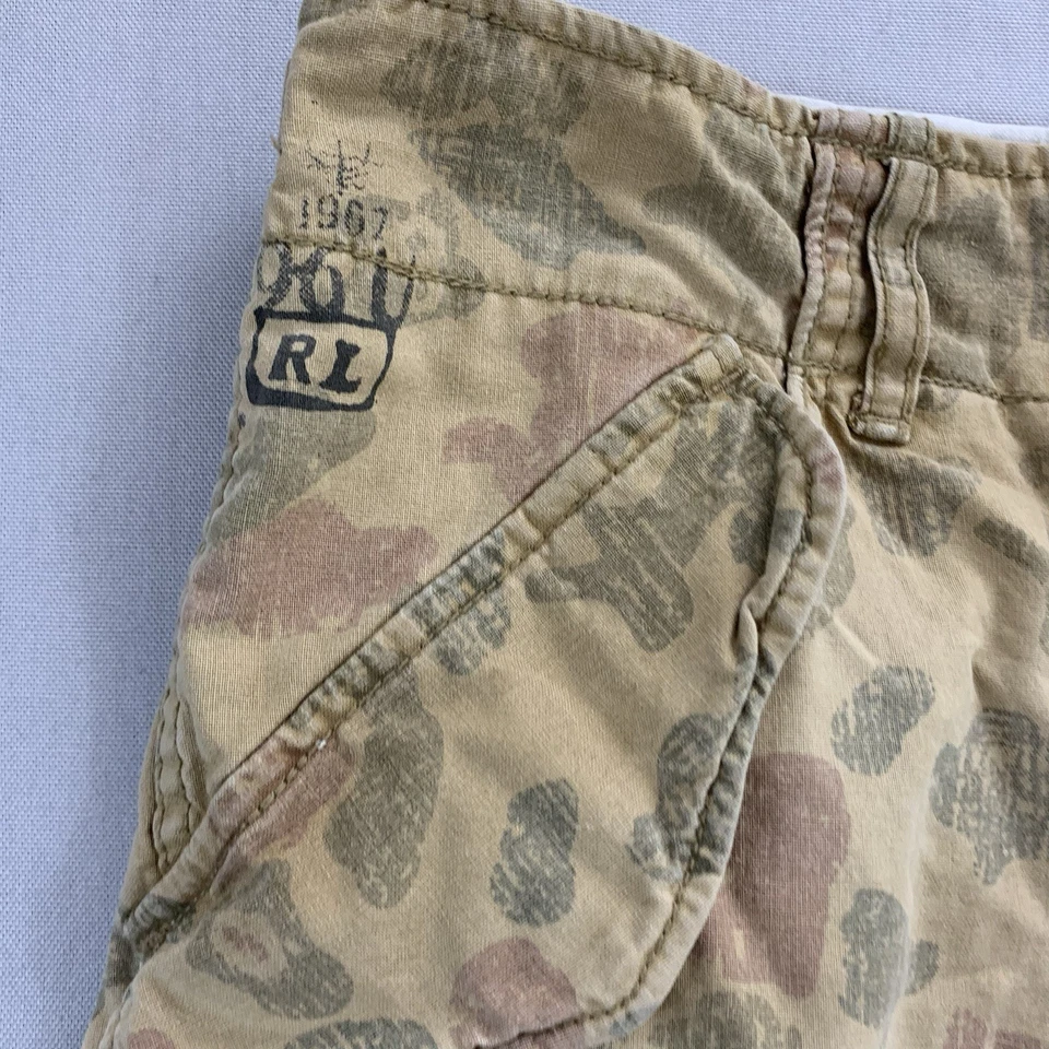 Denim & Supply Ralph Lauren Cargo Shorts Mens 32 Beige Desert Camo Baggy Y2K - Image 4 of 4