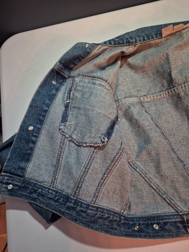 Vintage LA Gear Cropped Jean Jacket W/Rhinestones Size L - Picture 18 of 23