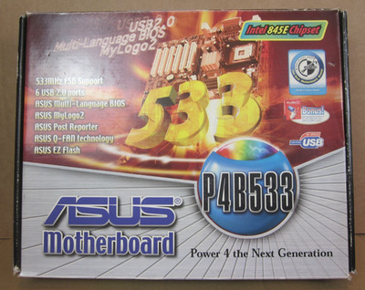 ASUS P4B533 Motherboard w/ INTEL Pentium 4 CPU, 2xDDR's, Cables, Extra Modules +