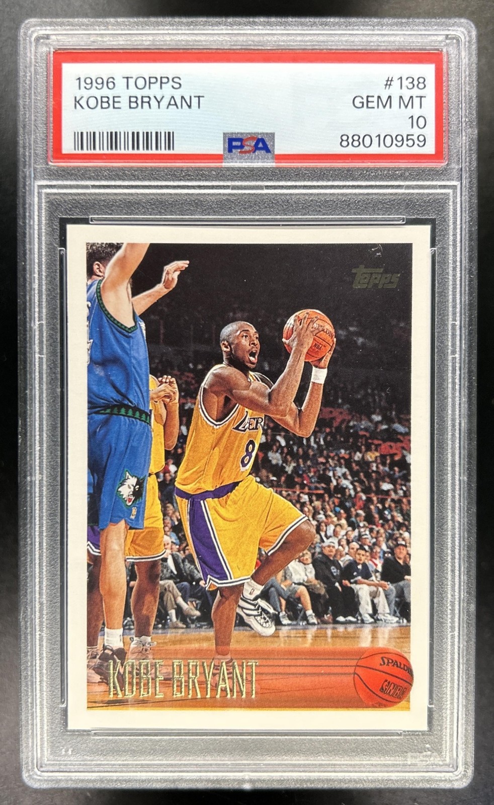 1996-97 Topps Kobe Bryant Rookie RC #138 Lakers PSA 10 GEM MINT view 1
