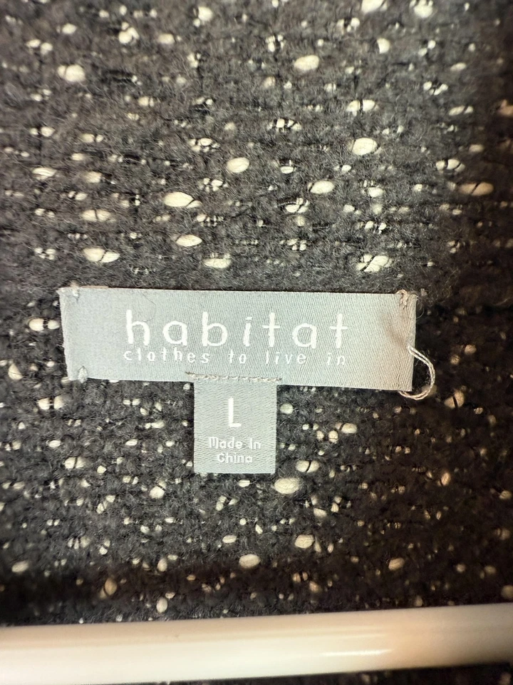 Habitat Clothes To Live In Sweater Womens Large Gray Speckled Mock Neck Button - Image 4 of 4
