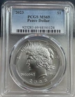 2023 $1 SILVER PEACE DOLLAR PCGS MS69 CLASSIC BLUE LABEL 1124
