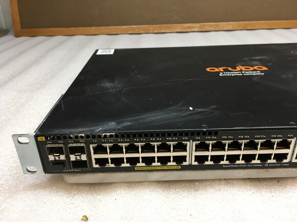 HPE Aruba 2930F JL262A 48-port PoE+ Gigabit Network Switch w/ Rack Ears - Image 2 of 4