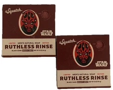 Dr. Squatch Ruthless Rinse Darth Maul Star Wars Mens 5oz Bar Soap Heavy Grit 2pk