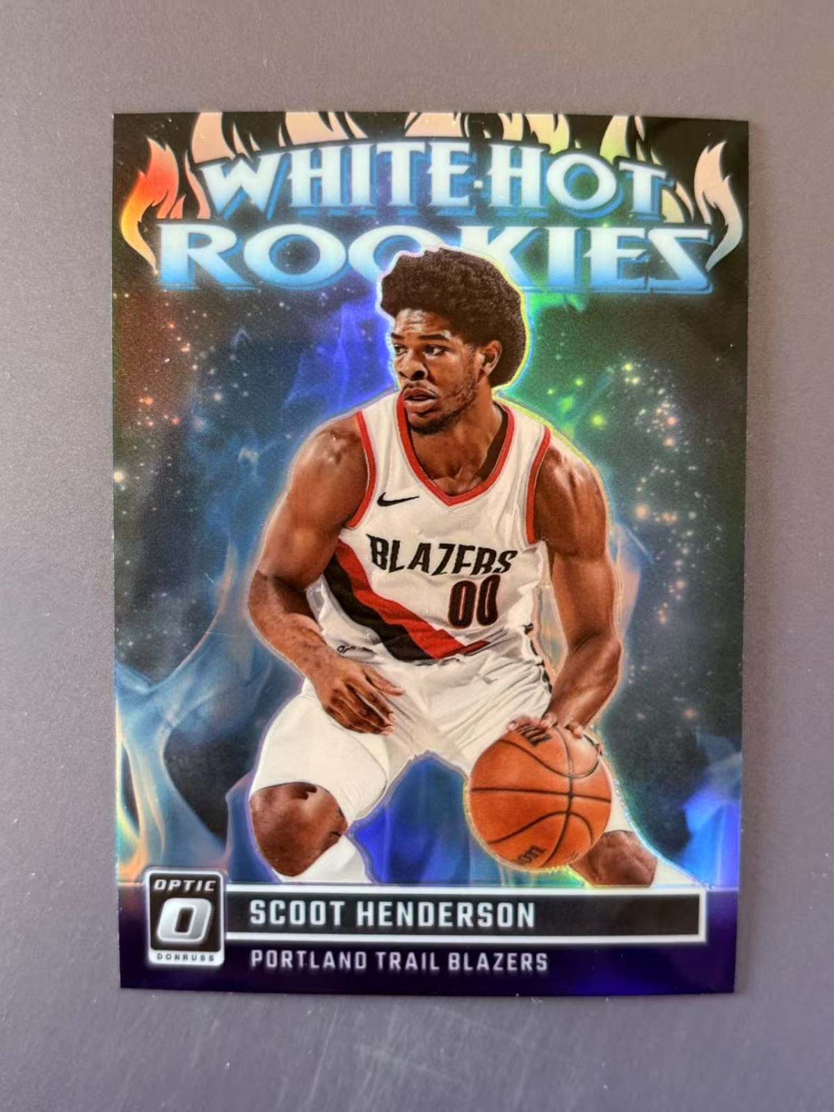 Scoot Henderson 2023-24 Panini Donruss Optic White Hot Rookies Purple Prizm RC
