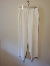 Fundamental Things Ivory Polyester/Nylon Pleated Front Pockets Pants sz 16 32x27