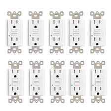 15Amp GFCI Duplex Outlet Receptacle Tamper Weather Resistant LED Indicator 10PCS