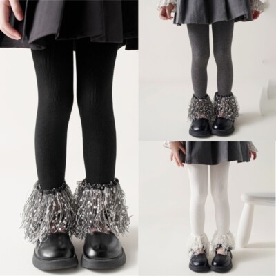 2025 Spring Wear Trendy Tights for Girls Solid Color Bottoming Pants Fashionable