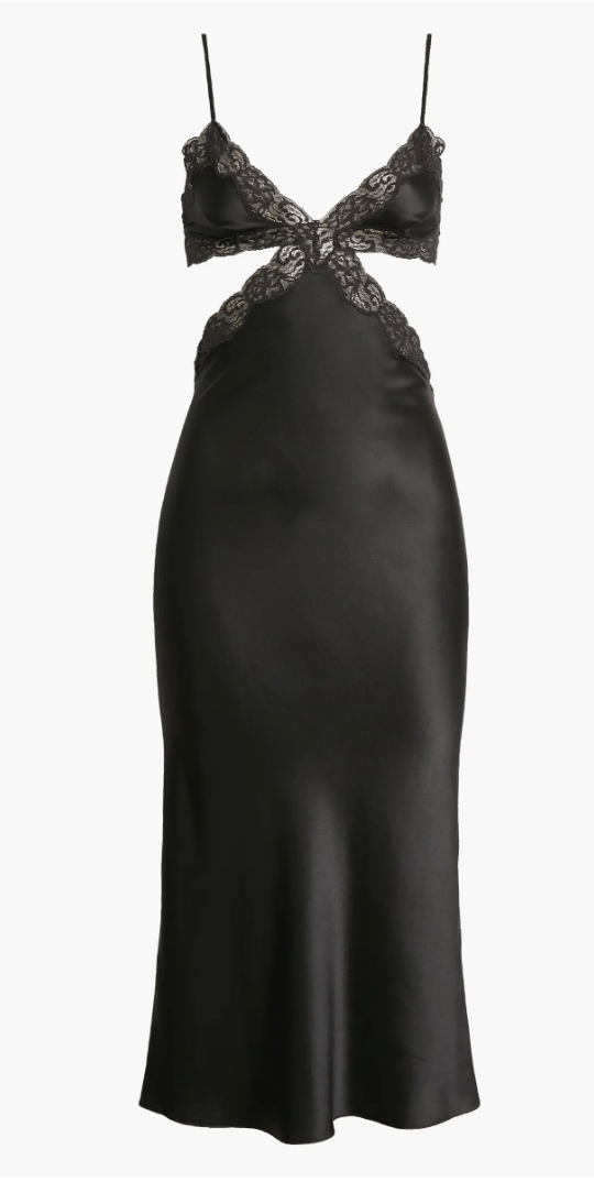 alexander wang black lace trim slip dress Alexander Wang Lace Trim Slip Dress - Black