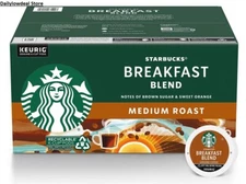Starbucks Breakfast Blend K Cups - PICK 10, 64, 72 OR 88 K Cup - Medium Roast