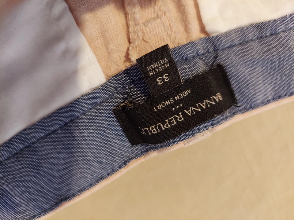 Mens Banana Republic Linen Shorts 33 34 Pink Chino - Image 3 of 4