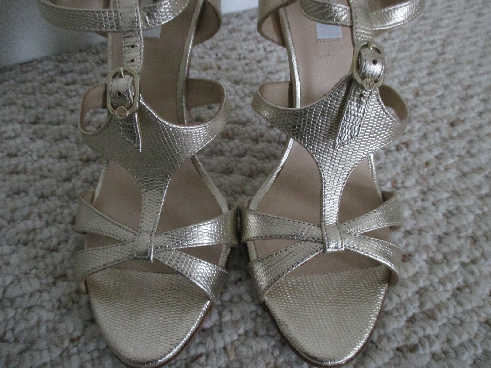 L.K. Bennett Angie Gladiator Strappy Heels Size 39  Light Gold image 6