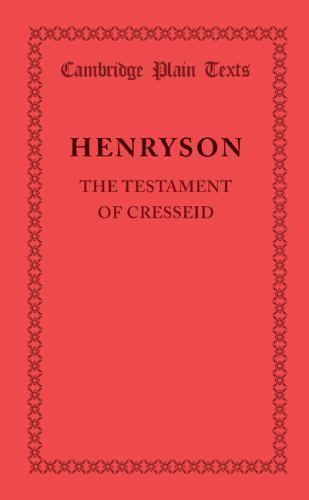 The Testament of Cresseid Henryson Paperback Cambridge University Press